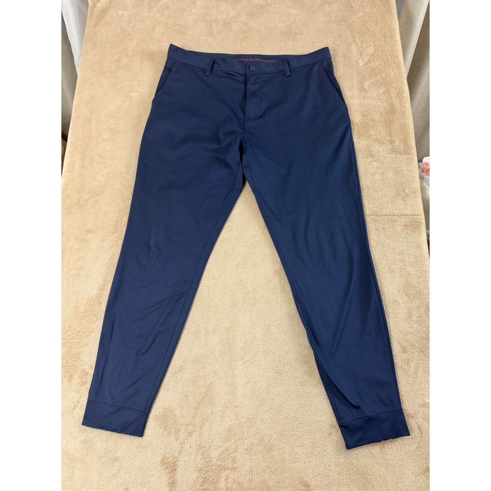 Rhone Chino Pants men's 35(37) Commuter City Navy Blue Slim Fit Zipper Ankle EUC